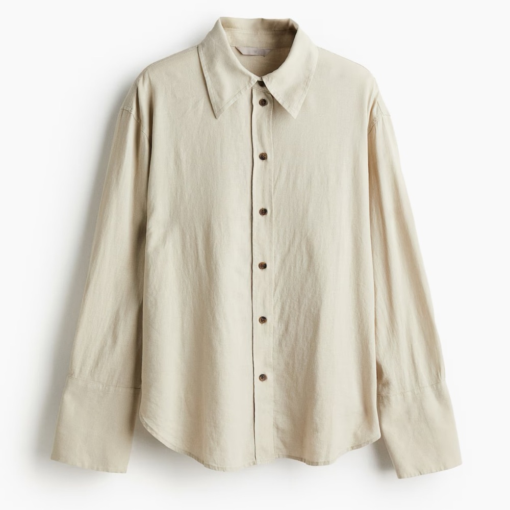 NWT’S H&M OVERSIZED LINEN BLEND SHIRT!